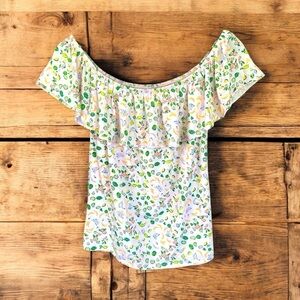 Lilly Pulitzer La Fortuna Off Shoulder‎ Top Womens Medium Lil Juicy Fruit  M